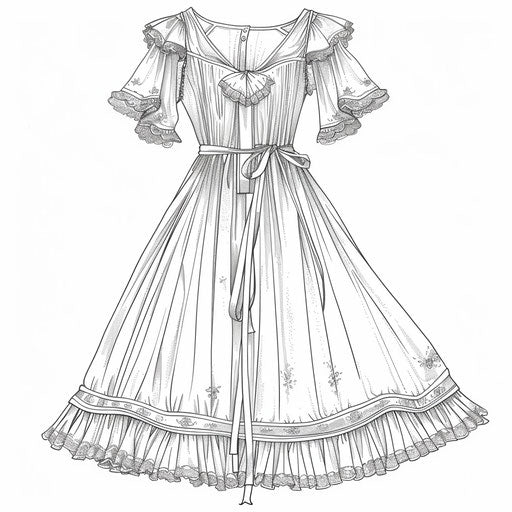 Vintage dress with lace and ribbons, 1920s theme