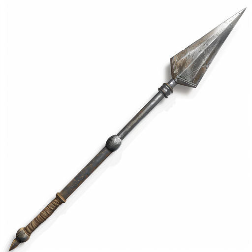 Realistic illustration of a spear on flat white background