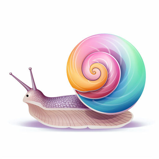 Snail clipart in Pastel Colors Art style