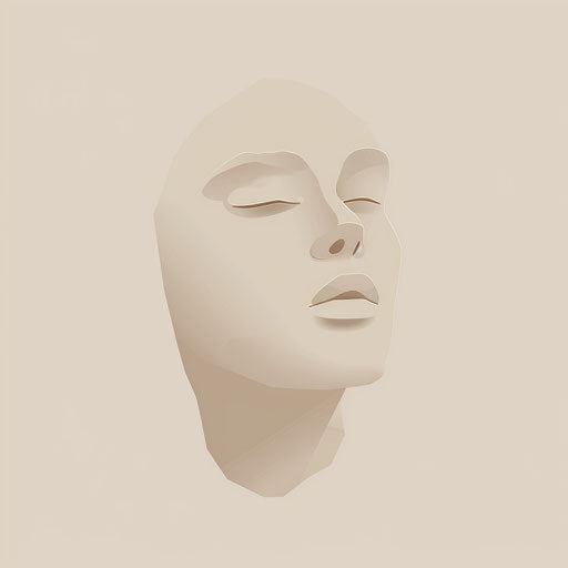 Sad clipart in realistic style on flat cream background