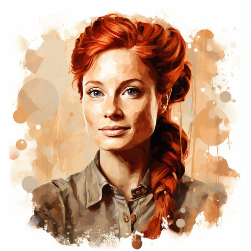 Penny illustration in the style of oil painting, on white background