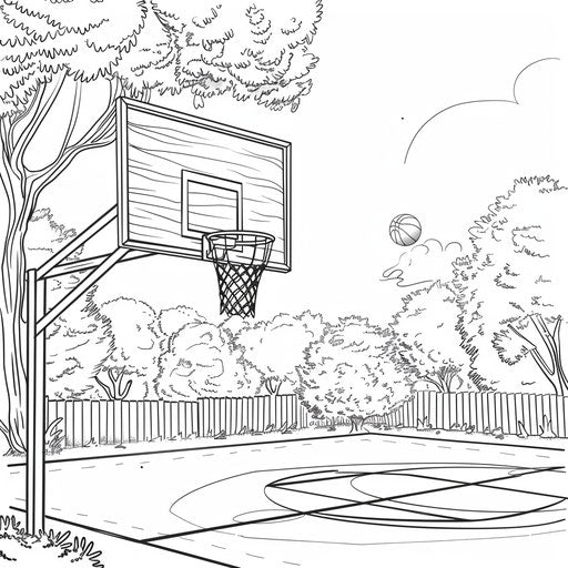 Coloring Page: Basketball Hoop