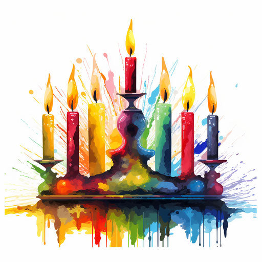 Menorah light in the style of oil painting
