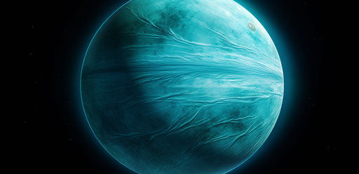 The moon planet Neptune, aquamarine style, smooth lines