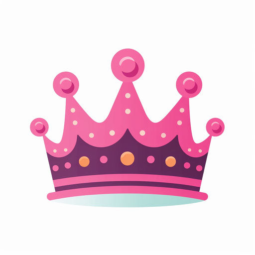 Princess crown minimalist clipart on white background