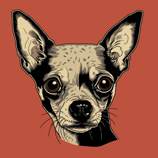 Stylized head of chihuahua dog in minimalist style