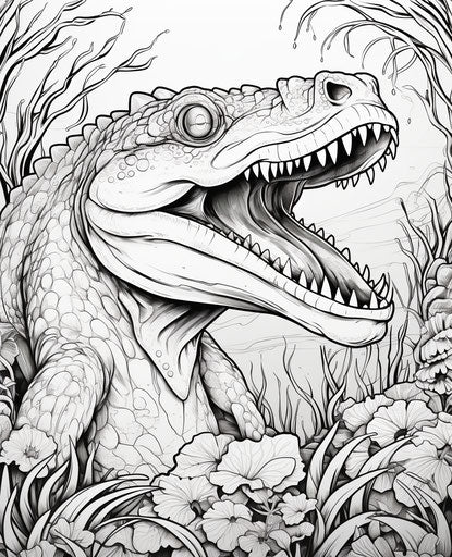 Free tyrannosaur coloring pages sea monsters