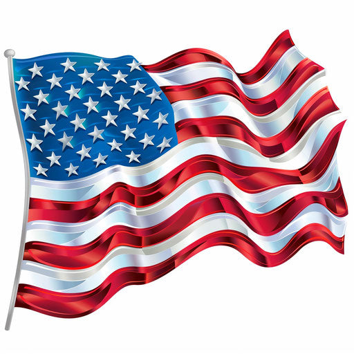 4th of July clipart images in realistic style with white background and vibrant colors