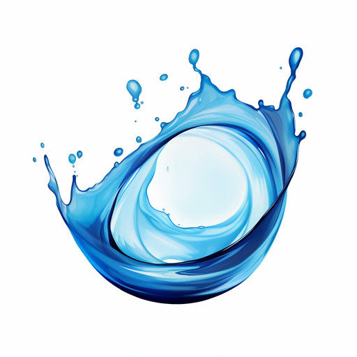 Water drop in Oil painting style on white background