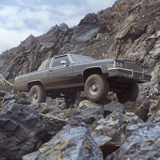 Exploring a rough terrain with a 83 Cadillac Coupe DeVille