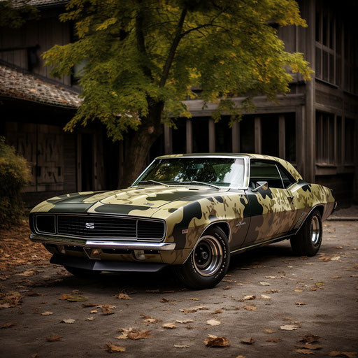 Classical car Chevrolet Camaro Camouflage