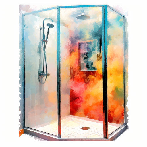 Shower drawing in the style of Impressionistic Art