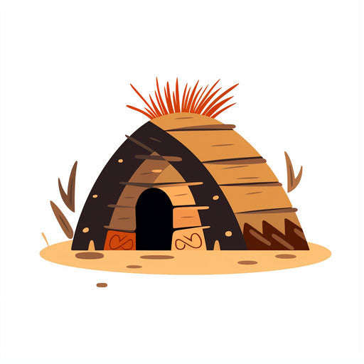 Minimalist hut illustration, on white background