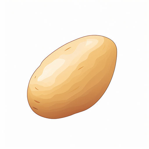 Minimalist style potato illustration on white background