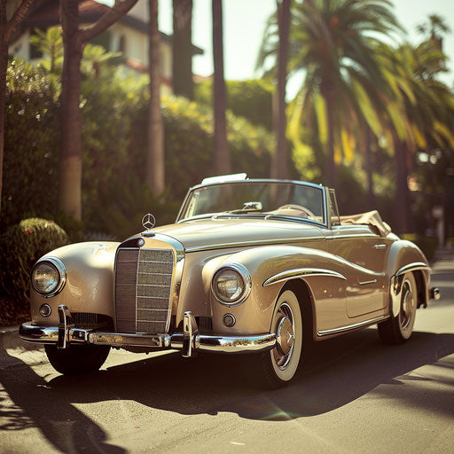 Classic Mercedes-Benz convertible with the top down