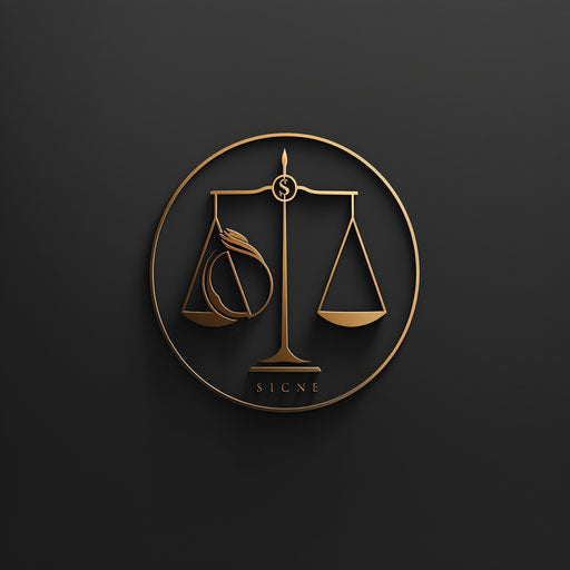 Modern lawyer logo with abstract elements on black background