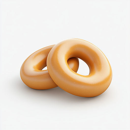 3D Bagels on flat white background, isolated clipart