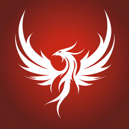 Phoenix symbol with horns neo-geo minimalism