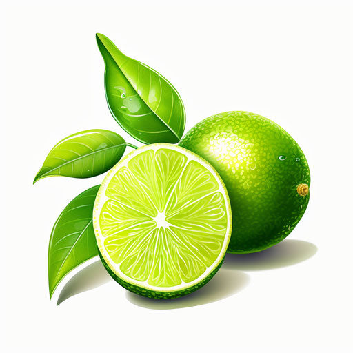Lime illustration in the style of Chiaroscuro Art, on a white background