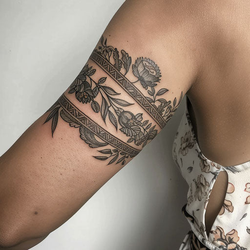 Botanical armband tattoo inspired by Maria Sibylla Merian
