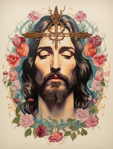 The Jesus tattoo, gouache Americana iconography 49:64