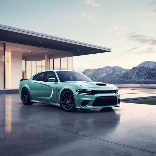 Seafoam blue Dodge Charger Hellcat