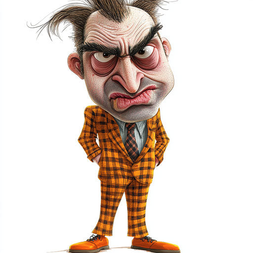 Humorous caricature of a hotel with human characteristics