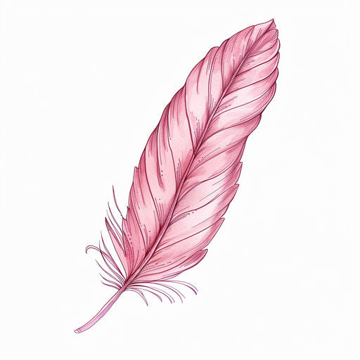 Small pink feather with fine lines