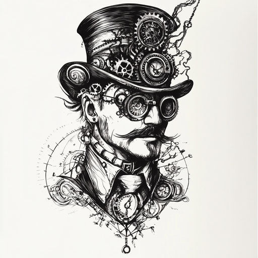 Beautiful clipart style flat tattoo sketch