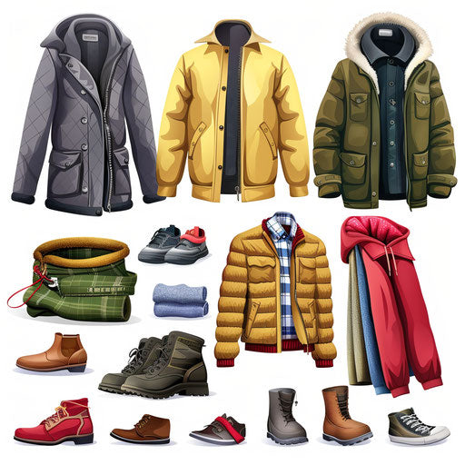 Photo-realistic clothes clipart on a flat white background