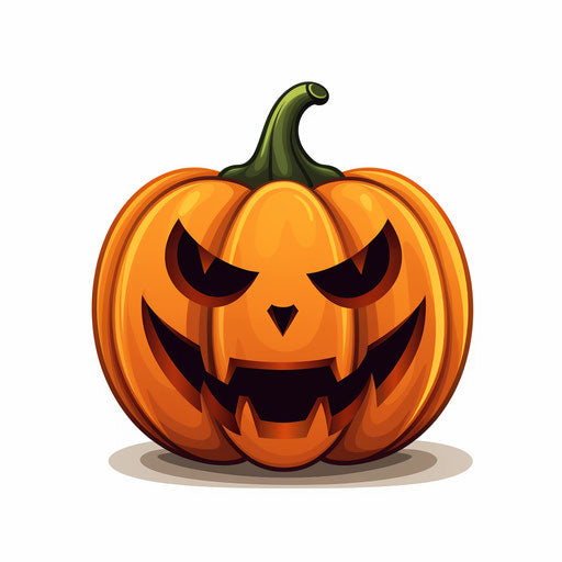 Minimalist style jack o lantern clipart on white background