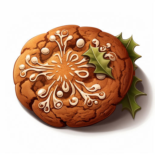 Christmas cookie illustration in Chiaroscuro Art style on white