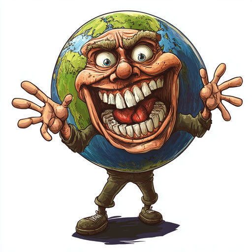 Humorous caricature of a global warming caricature clipart with human characteristics