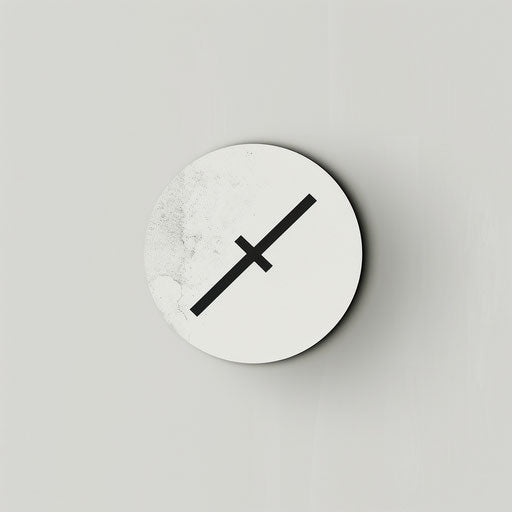 Minimalist round logo with modern fonts and light grey background