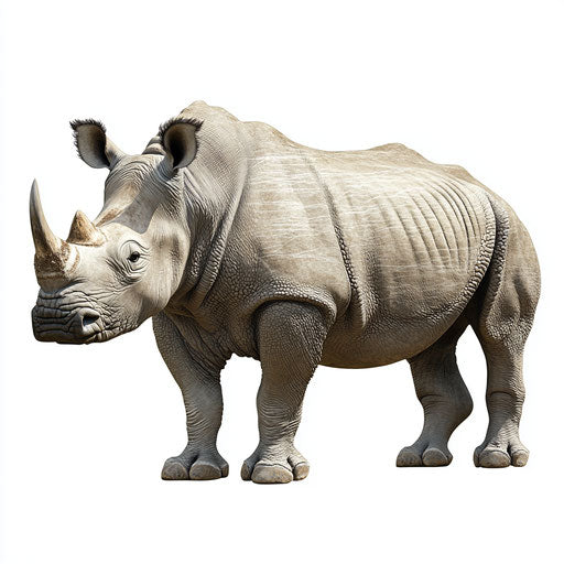 Realistic clipart of a rhinoceros, high resolution, isolated