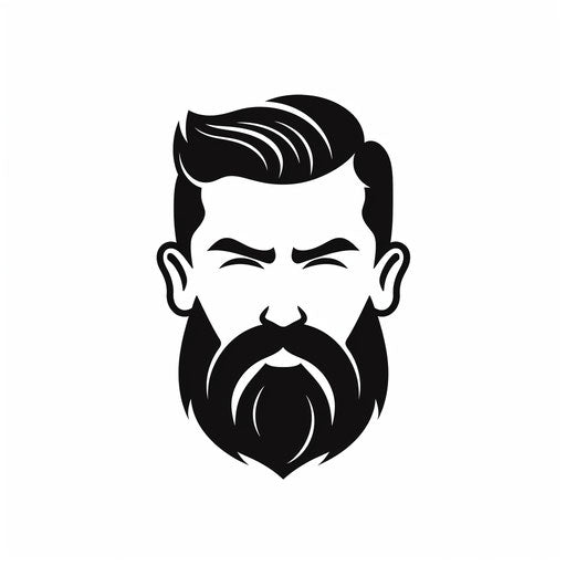 Minimalist beard on white background