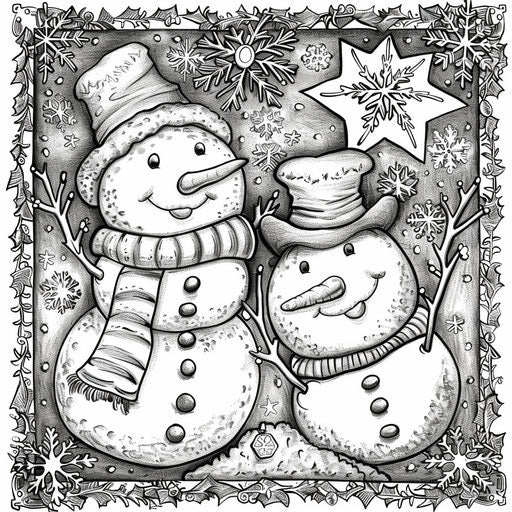 Winter-themed emojis with frosty details and snowflakes