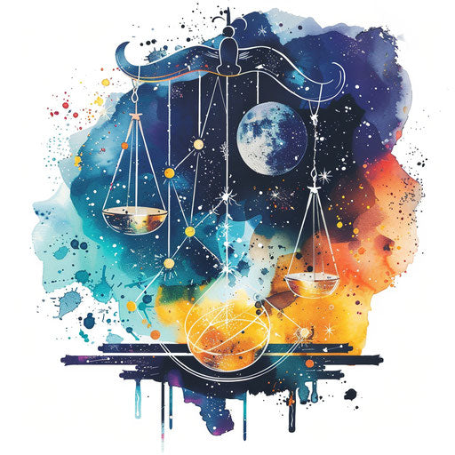 Flat tattoo sketch of Libra constellation