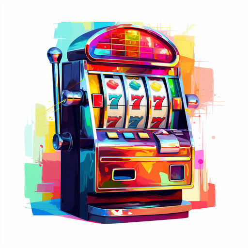 Slot machine clipart in the style of Oil painting