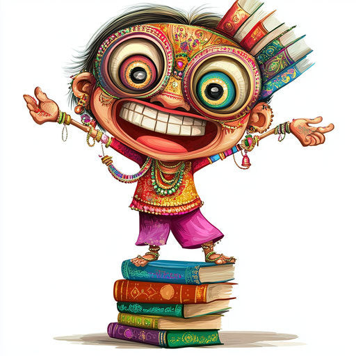 Humorous caricature of a rakhi clipart with human characteristics