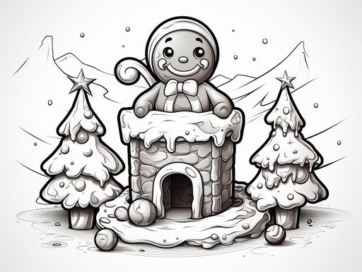 Christmas gingerbread man coloring page