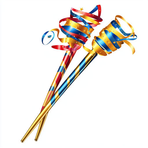 Realistic illustration of a New Year's Eve party horn