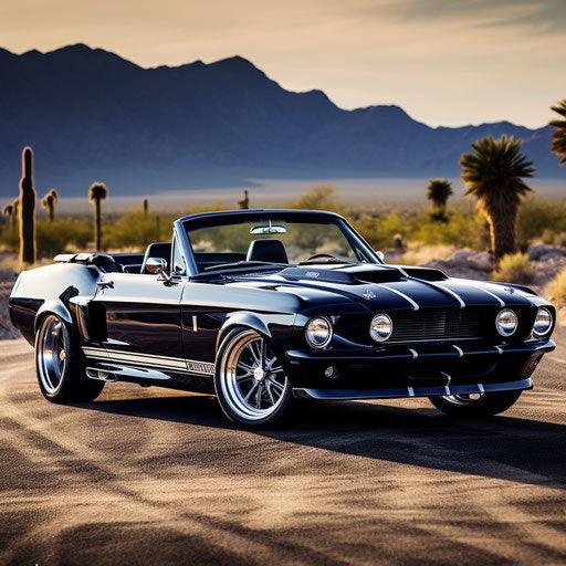 Classic convertible Ford Mustang GT Shelby with top down