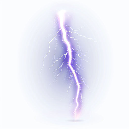 Realistic lightning bolt clipart on white background