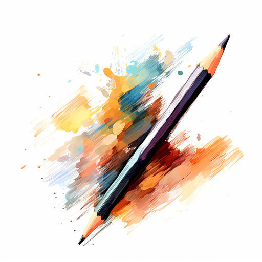 Pencil illustration in the style of Impressionistic Art, on white background