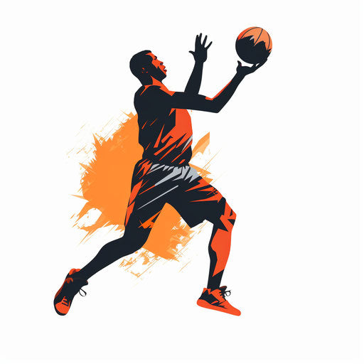 Minimalist style basketball clipart on white background