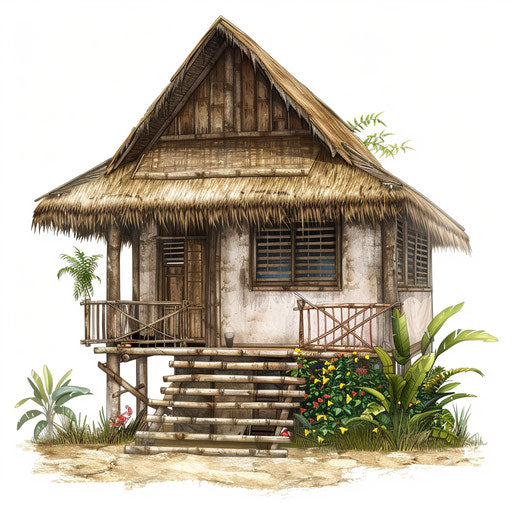 Bahay kubo clipart in photo realistic style
