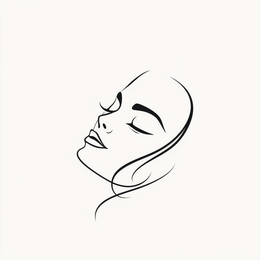 Minimalist beauty logo with sleek, modern fonts on white background