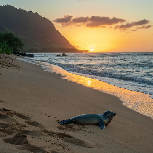 Serene sunrise over a secluded beach in Hawaii