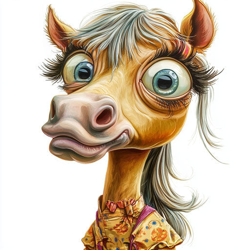 Humorous caricature of a pony caricature clipart with human characteristics